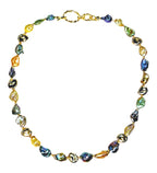 Aurora Radiance: Multicolor Keshi Pearl Necklace