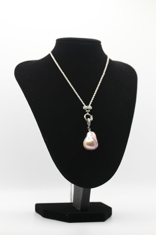 Baroque Pearl Necklace - Platinum Plated