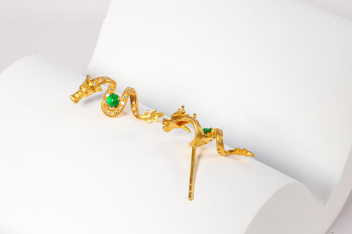 Dragon Gold Jadeite Earrings