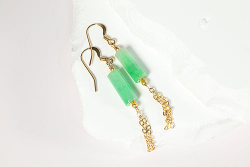 Jadeite Glow Drop Earrings