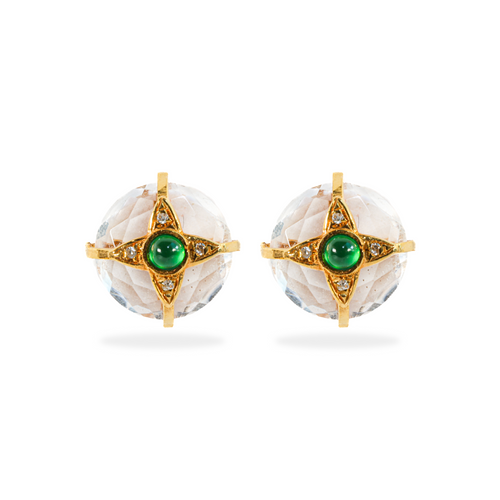 Jadeite Crystal Stud Earrings