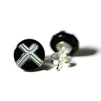 Crossroads: Silver X Black Onyx Studs