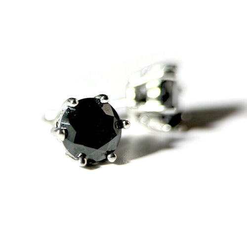 Midnight Spark: Black Crystal Stud Earrings