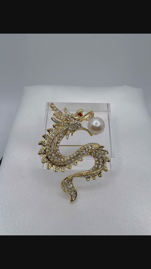 Dragon Brooch - Gold Finish