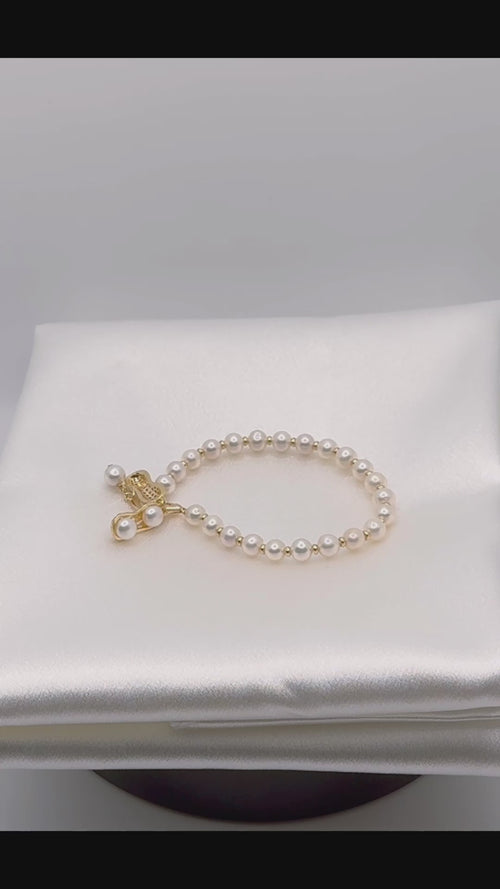 Pearl Bracelet With Peanut Pendant